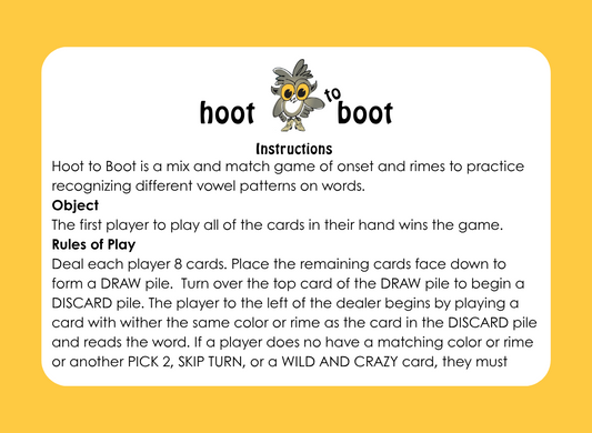 Hoot to Boot: A phonetic game of onsets and rimes