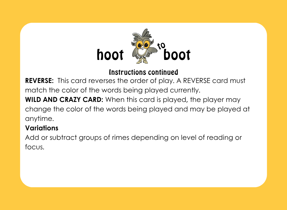 Hoot to Boot: A phonetic game of onsets and rimes